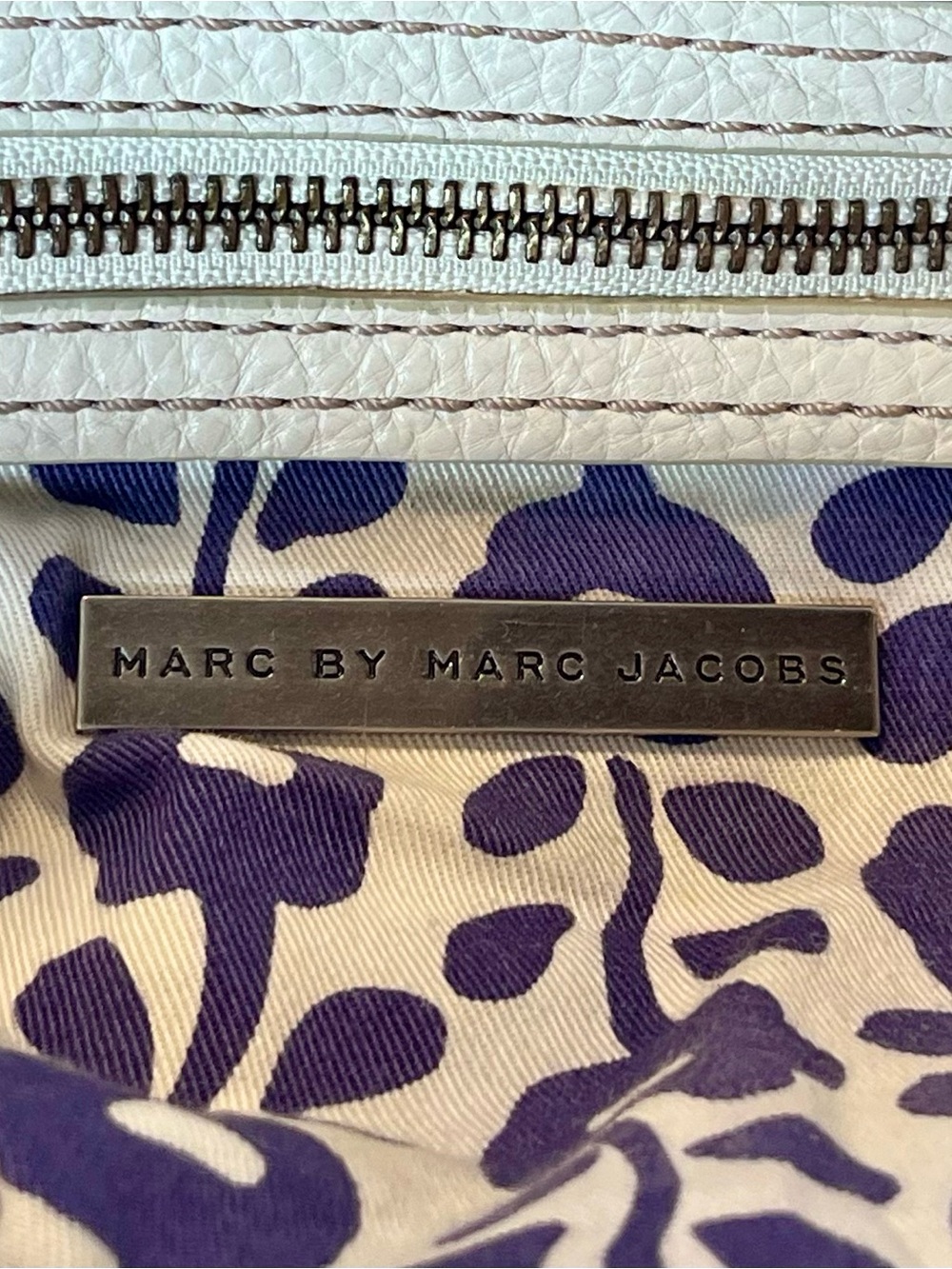 Marc by Marc Jacobs Vintage Y2K Pebbled Leather Satchel Handbag Cream Ivory - Picture 8 of 13